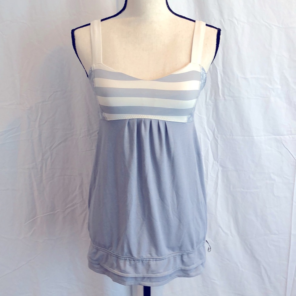Lululemon Run Back On Track Silver Cream Tank 8